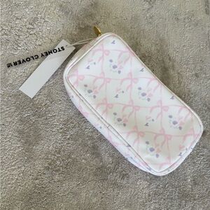 Stonycloverlane “high tea” collection pouch- size medium - pink bows